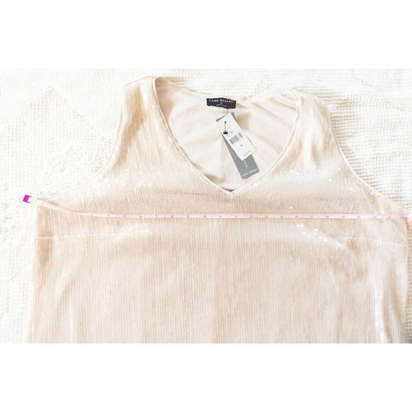 NEW Lane Bryant Midi Shift Dress 18 Cream Sequins Bridal Wedding Bachelorette - Picture 7 of 8